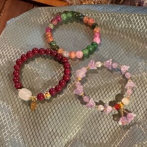 Asian Beaded Bracelets Set x3